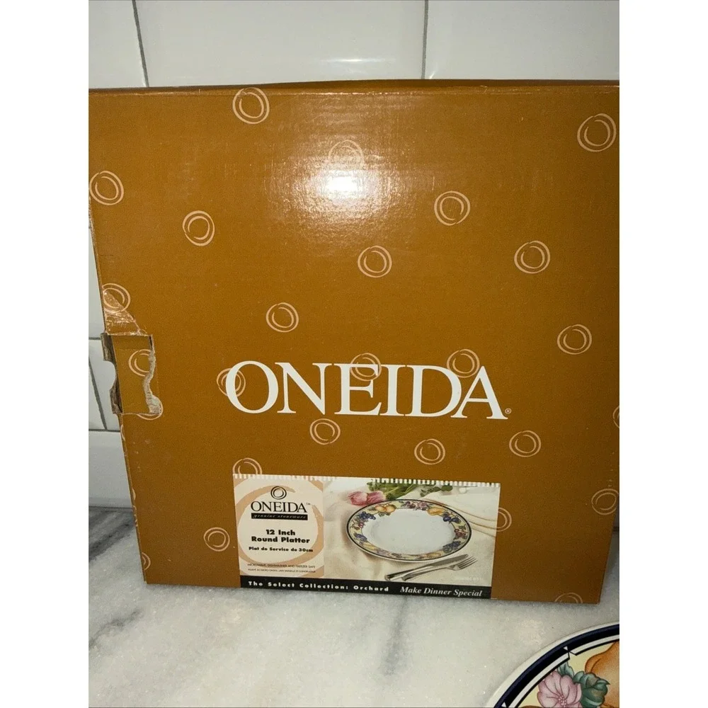 Vintage Oneida Orchard Genuine Stoneware Chop 12